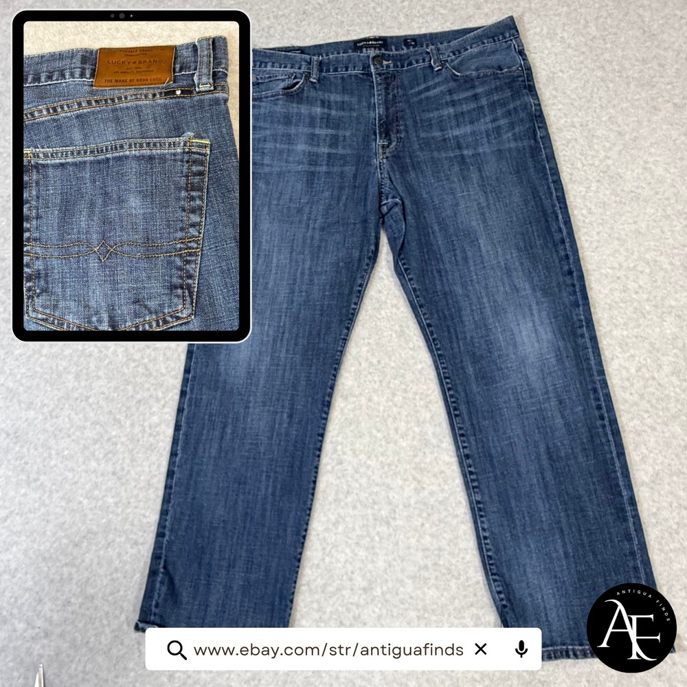 Lucky Brand 361 Vintage Straight Jeans Mens 40x30 Medium Wash Blue Denim